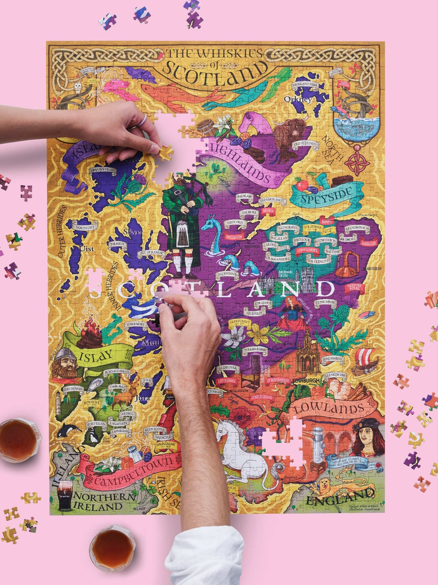Water & Wines Whiskey Puzzle 1000 Teile Scotland   