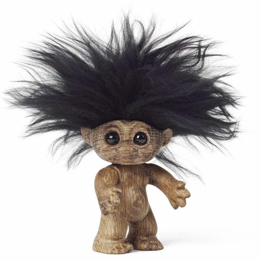 Spring Copenhagen Good Luck Troll, Glücks-Troll aus FSC-Holz, skandinavisches Design Troll, handgefertigte Holzfigur, Geschenkidee skandinavisch