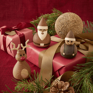 pring Copenhagen Santa Weihnachtsmann Holzfigur, FSC-zertifiziert, Skandinavische Weihnachtsdeko, Weihnachtsmann Schaukelfigur