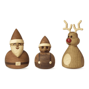 pring Copenhagen Santa Weihnachtsmann Holzfigur, FSC-zertifiziert, Skandinavische Weihnachtsdeko, Weihnachtsmann Schaukelfigur